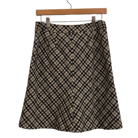 LOFT Wool Blend Herringbone Knee Length Skirt Size 4P - Picture 2 of 7